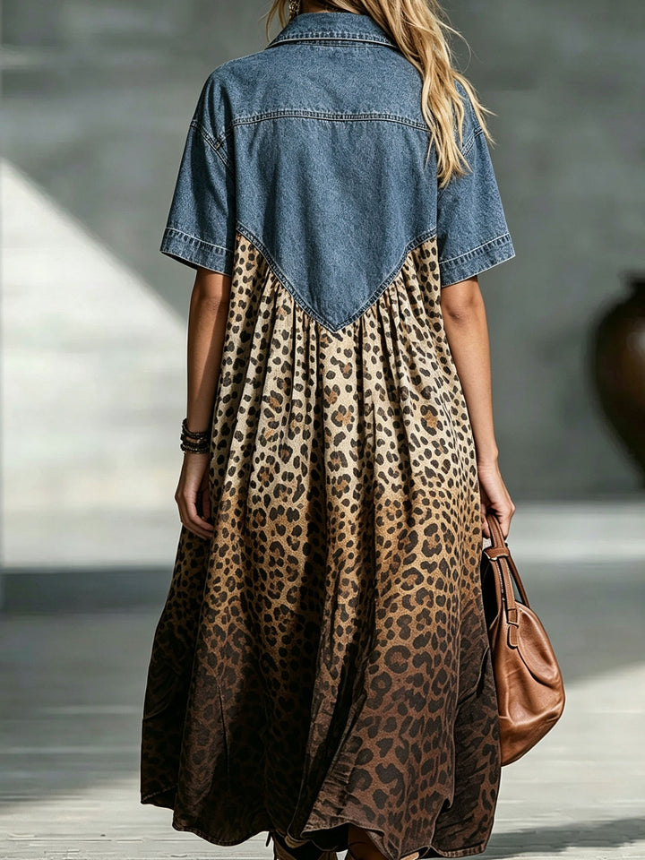 Silja – Boheme-western midikjole med leopardprint