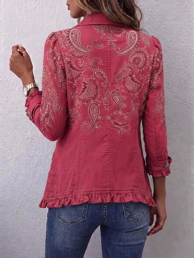Anouk | Vintage-flæsejakke med paisleyprint