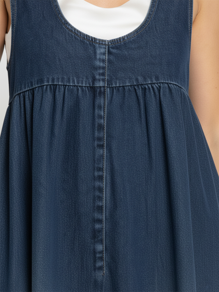 Karen | Vintage denimmaxikjole i blød bomuld
