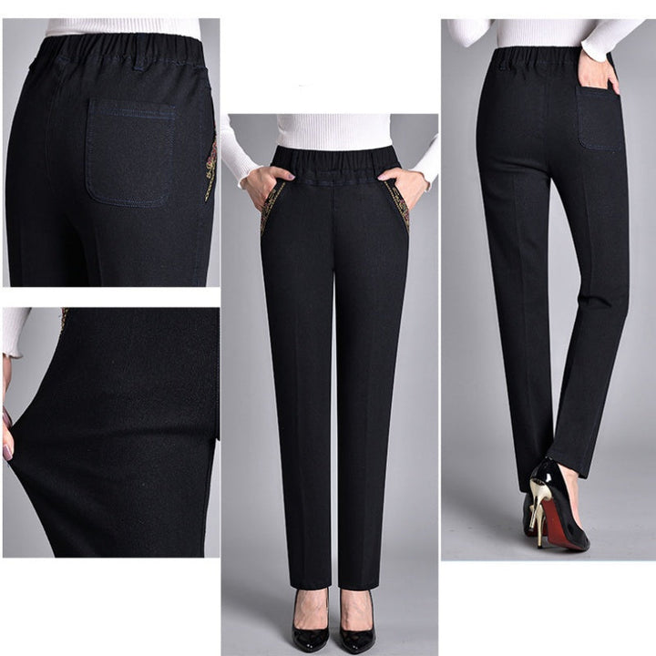 Adriana™ | Damejeans med sidelommer og elastisk talje