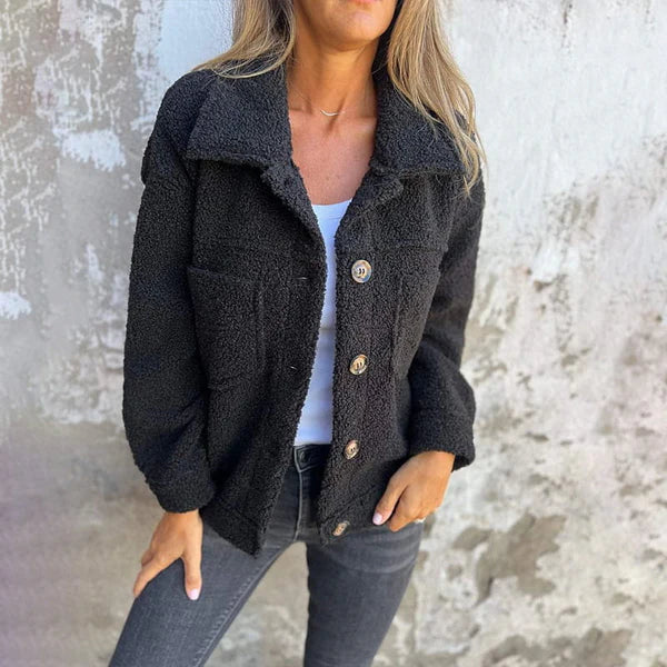 Dion™ | Kort uldjakke med revers