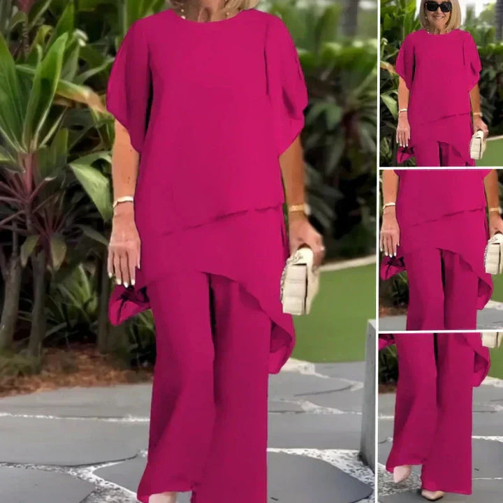 Harper – Elegant asymmetrisk sæt med top og bukser