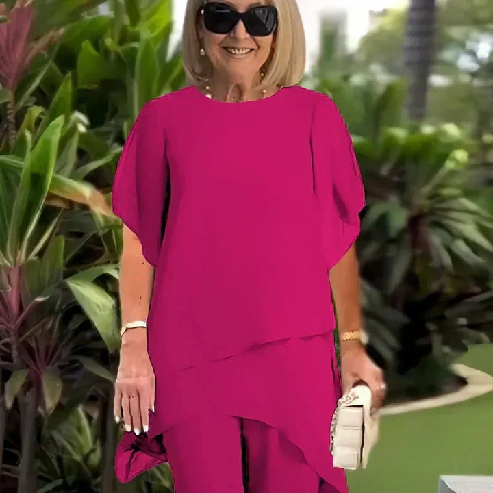 Harper – Elegant asymmetrisk sæt med top og bukser