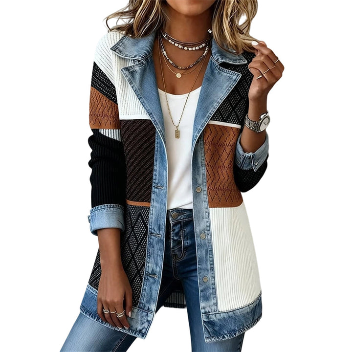 Freja – Denimjakke med ribstrik
