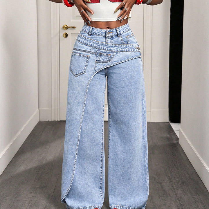 Maja – Brede jeans med asymmetrisk talje