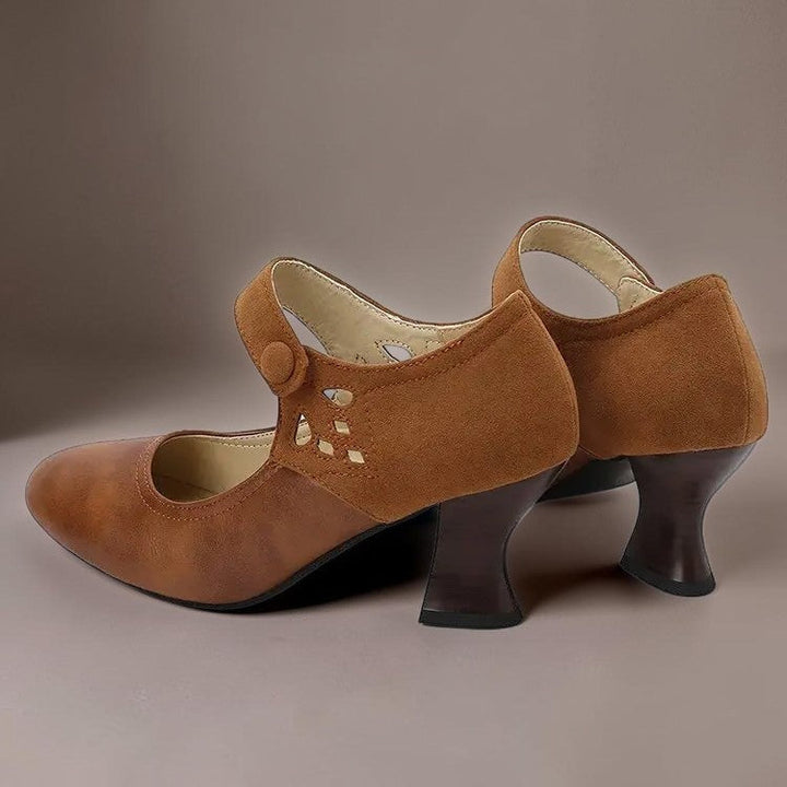 Bente | Elegante pumps med ankelrem og blokhæl