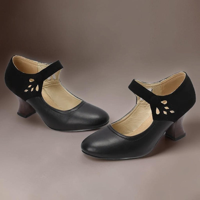 Bente | Elegante pumps med ankelrem og blokhæl