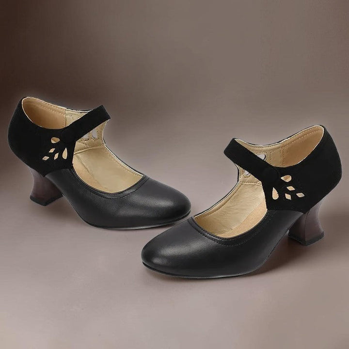 Bente | Elegante pumps med ankelrem og blokhæl