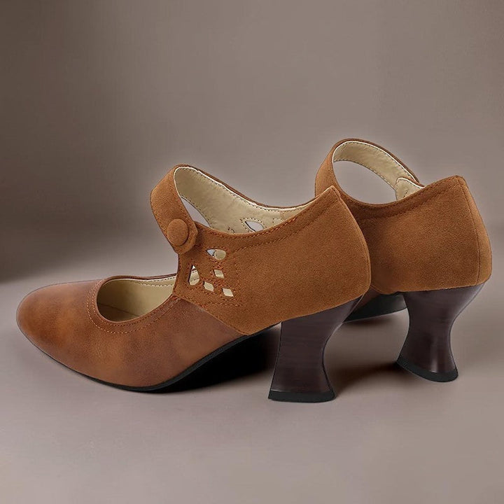 Bente | Elegante pumps med ankelrem og blokhæl