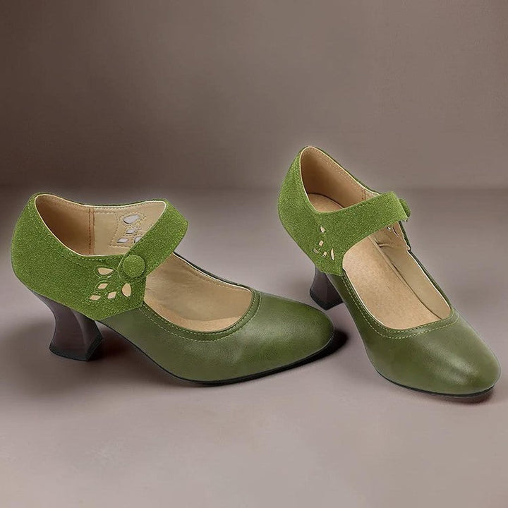 Bente | Elegante pumps med ankelrem og blokhæl