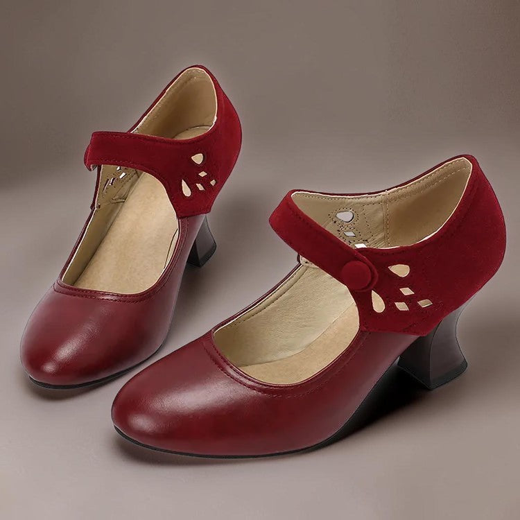 Bente | Elegante pumps med ankelrem og blokhæl