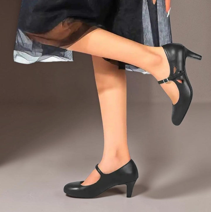Birgit | Klassiske sorte pumps med lukket snude